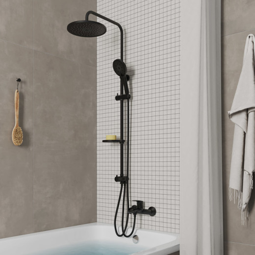 Душевой гарнитур с тропической лейкой Milardo Ideal Spa (ILSBL3FM76)