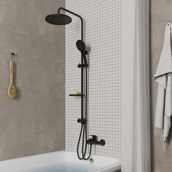 Душевой гарнитур с тропической лейкой Milardo Ideal Spa (ILSBL3FM76)