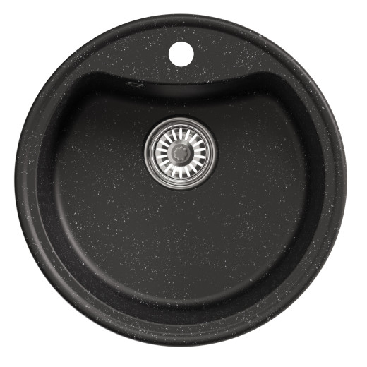 Мойка MIXLINE ML-GM09 круглая, черная (308), 510 мм (глуб. чаши 190) NEW (551797)