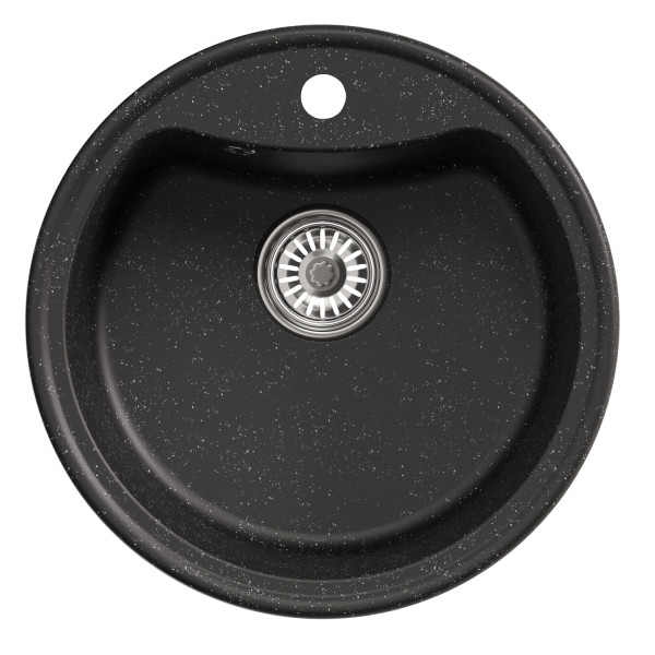 Мойка MIXLINE ML-GM09 круглая, черная (308), 510 мм (глуб. чаши 190) NEW (551797)