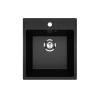 Мойкa MIXLINE МЛ-ГМУ02 (ML-GMU02) УЛЬТРА прямоугольная, черный камень, 425*485 мм (глуб. чаши 175) (556716)