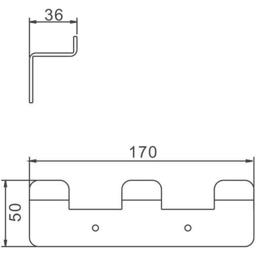 Планка с 3-мя крючками BELZ цвет: оружейная сталь (B9003-3)
