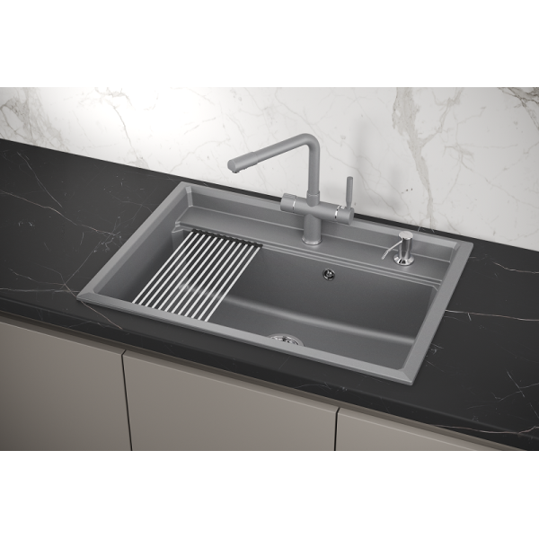 Кухонная мойка GRANULA Kitchen Space (7301, АЛЮМИНИУМ)