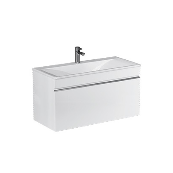 Тумба подвесная Velvex Pulsus 100 белая под раковину rkPUL.100-81 (Pulsus) (tp.PUL.PUL.100.1Y белый глянец)