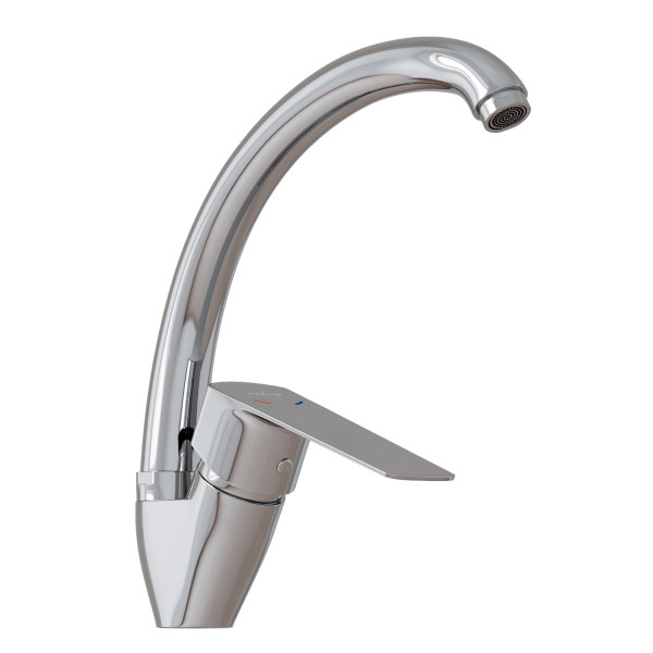 Смеситель для кухни 35k MIXLINE МЛ15-032(ML15-032)высокий излив б/отв боковая п/гайку (без подводки) (556658)