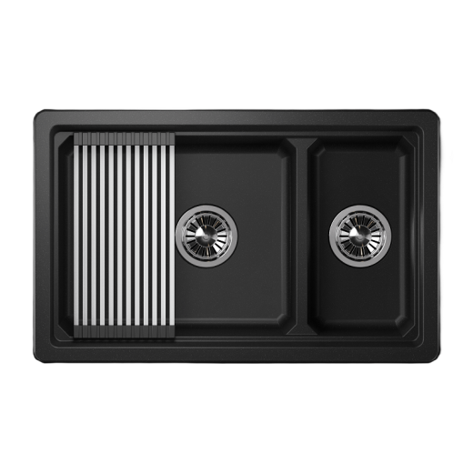 Кухонная мойка GRANULA Kitchen Space (7304U, ШВАРЦ)