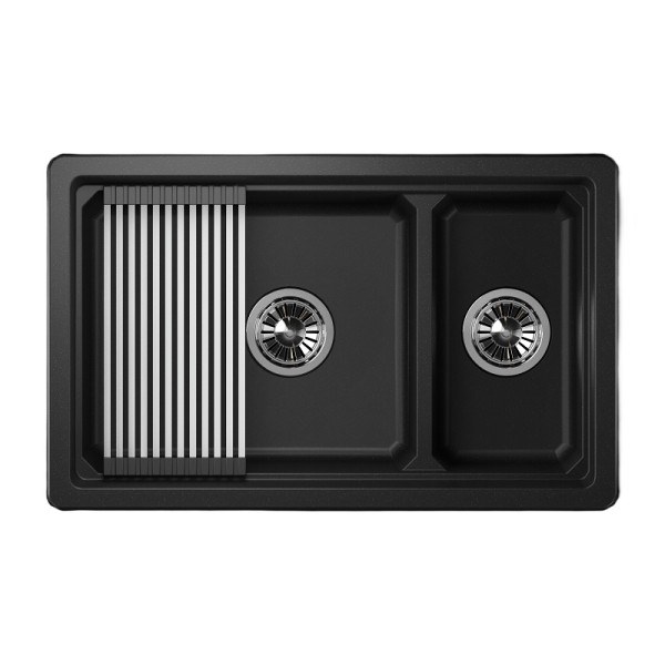 Кухонная мойка GRANULA Kitchen Space (7304U, ШВАРЦ)