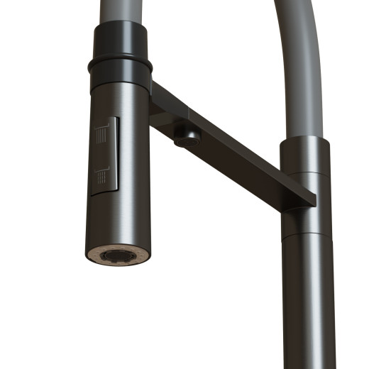 Смеситель для кухни 35k MIXLINE МЛНС-0401Г(MLSS-0401BL)сер.гиб.изл магнит,под.кфильтру,ЧЕРНЫЙ ГРАФИТ (556011)