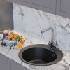 Мойкa MIXLINE ML-GM11 круглая ультра-черная (344) 500мм (глуб. чаши 180) NEW (551829)