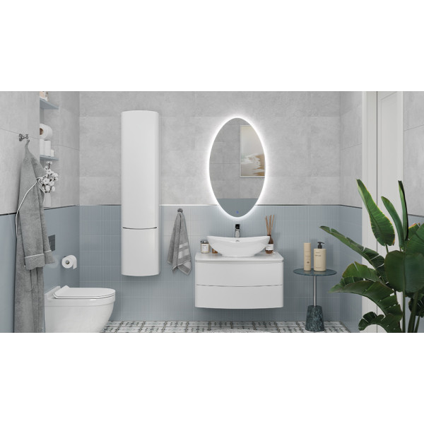 Тумба Velvex Luna 800-0-2 со столешницей навесная белый под раковину 7027A (tp.LUN.80.2Y)