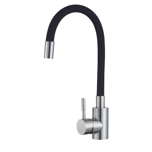 Смеситель для кухонной мойки с гибким изливом RUSH Симпл (Simple) черный (SUS7335-61Black)