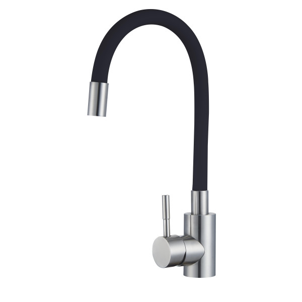 Смеситель для кухонной мойки с гибким изливом RUSH Симпл (Simple) черный (SUS7335-61Black)