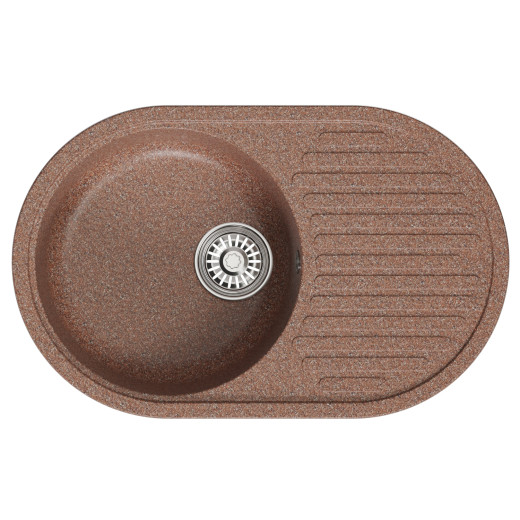 Мойка MIXLINE ML-GM16 овальная с крылом  терракотовая (307) 730*460*180мм NEW (551925)
