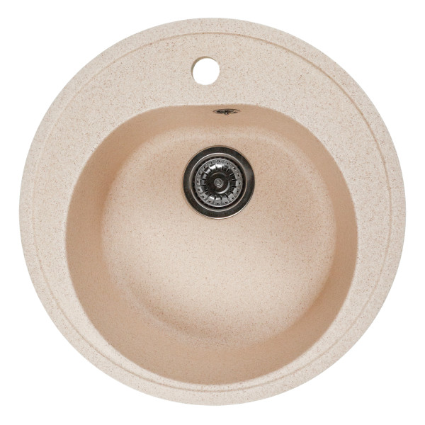Мойкa MIXLINE МЛ-ГМС102 (ML-GMS102) СТАНДАРТ круглая, бежевый (328), 500 мм (глуб. чаши 170) (558088)