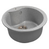 Мойкa MIXLINE МЛ-ГМС101 (ML-GMS101) СТАНДАРТ круглая, темно-серый (309), 480 мм (глуб. чаши 190) (558083)