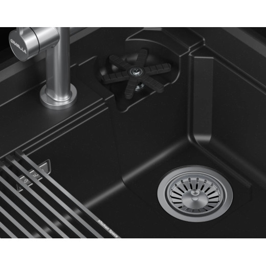 Кухонная мойка GRANULA KITCHEN SPACE RINZER кварц (7308R, ШВАРЦ)