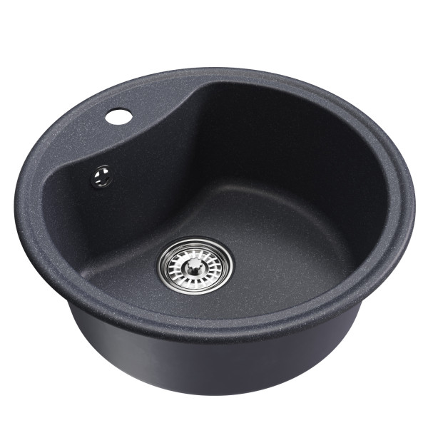 Мойкa MIXLINE ML-GM09 круглая антрацит (343) 510 мм (глуб. чаши 190) NEW (551804)