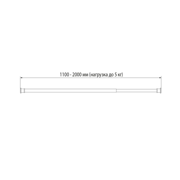 Карниз для ванной комнаты, 110-200 см, золото матовое, Elegante, IDDIS, (RSG0120i14)