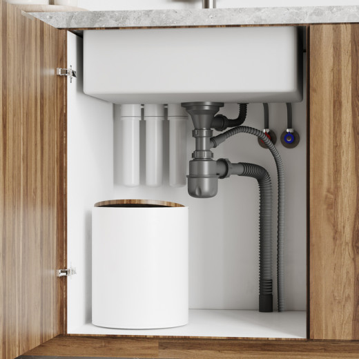 Сифон бутылочный IDDIS Optima Home 3.1/2x40мм, с выпуском, гофротрубой, отводом и переливом (900CVG1P10VD)