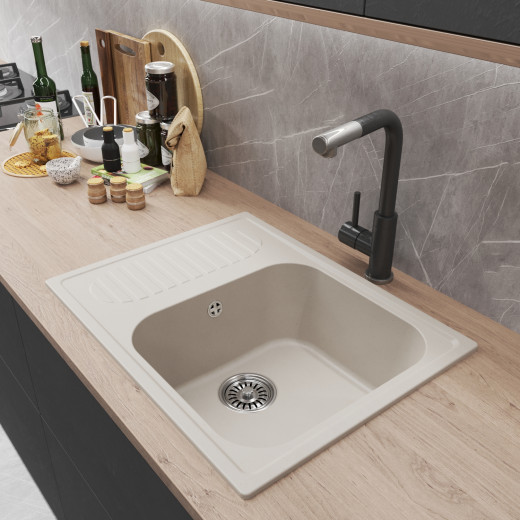 Мойка MIXLINE ML-GM18 с крылом  белая (331) 640*490*190мм NEW (551974)