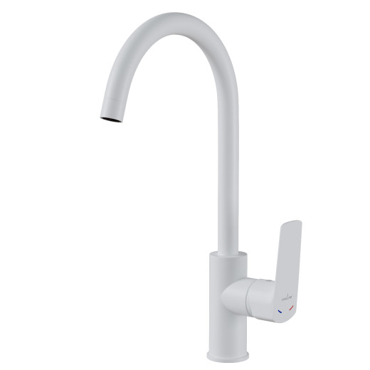 Смеситель для кухни 35k MIXLINE МЛ15-031(ML15-031W) выс.излив б/отв бок п/гайку (без подводки)БЕЛЫЙ (556664)