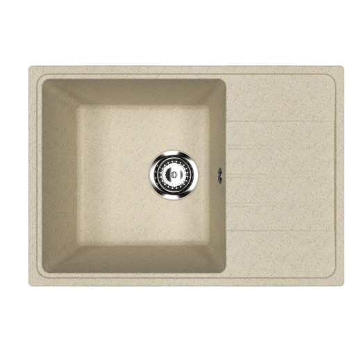Мойкa MIXLINE МЛ-ГМУ06 (ML-GMU06) УЛЬТРА с крылом, бежевый камень, 600*420 мм (глуб. чаши 170) (556731)