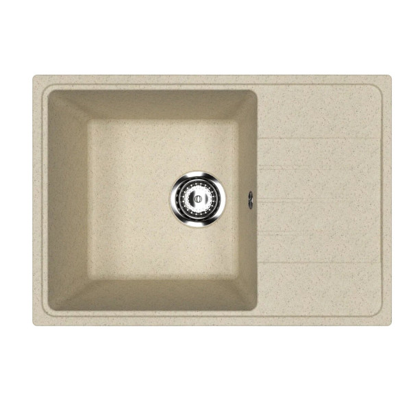 Мойкa MIXLINE МЛ-ГМУ06 (ML-GMU06) УЛЬТРА с крылом, бежевый камень, 600*420 мм (глуб. чаши 170) (556731)