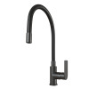 Смеситель для кухни 35к MIXLINE МЛ33-098Г(ML33-098GR) "Сити" гибкий излив боковая ручка б/отв ГРАФИТ (556597)
