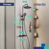 Смеситель термостатический для душа со стойкой и тропической лейкой Milardo Ideal Spa (ILSBLTHM89)