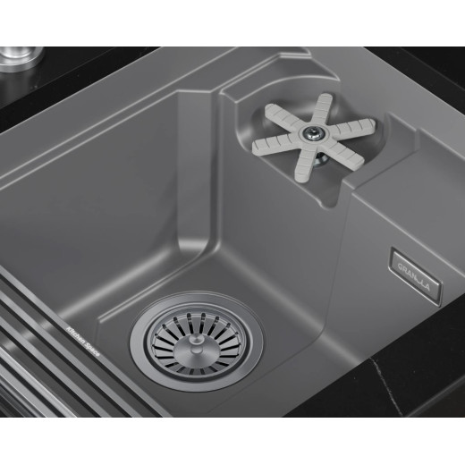 Кухонная мойка GRANULA KITCHEN SPACE RINZER кварц (5505RU, АЛЮМИНИУМ)
