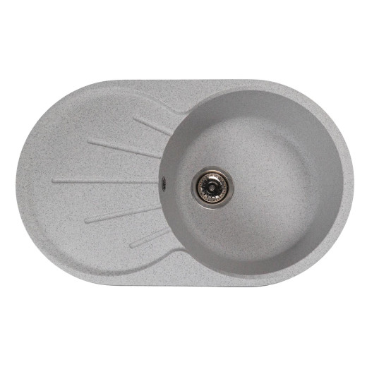 Мойка MIXLINE МЛ-ГМС105 (ML-GMS105) СТАНДАРТ овальная с крылом, серый (310), 740*460*190мм (558126)