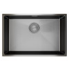 Мойка подст.монтаж MIXLINE ПРО 65х44 (3,0) вып 3 1/2" 22см с сифоном (черный графит НАНО декор) (557736)