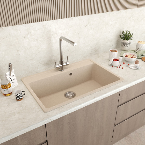 Мойка MIXLINE МЛ-ГМ33 (ML-GM33) КОМФОРТ бежевая (328), 760*510*200мм (558738)