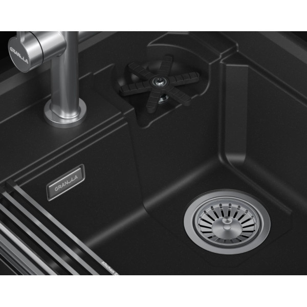 Кухонная мойка GRANULA KITCHEN SPACE RINZER кварц (5807R, ЧЕРНЫЙ)