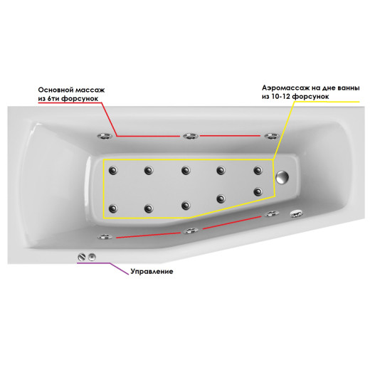 Ванна акриловая Relisan Aquarius L 170х70х50