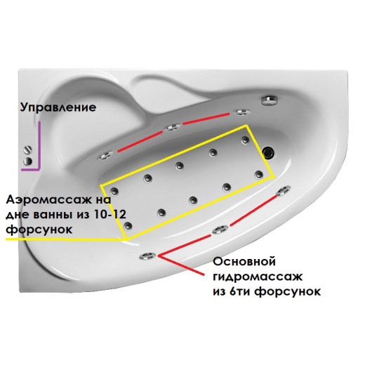 Ванна акриловая Relisan Ariadna L 150x100