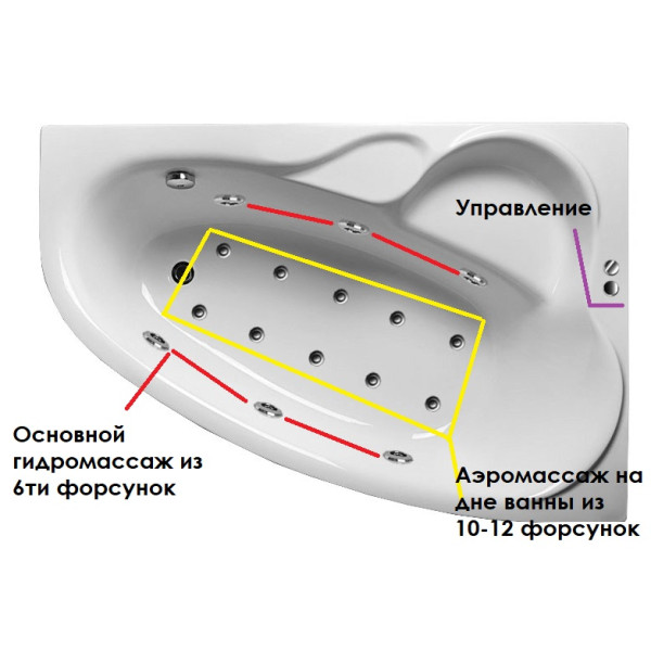 Ванна акриловая Relisan Ariadna R 140x100
