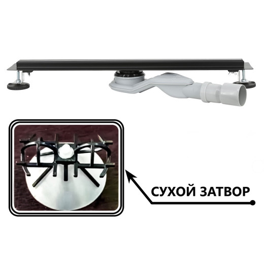 Душевой трап Bajo линейный 500 мм  Чёрный матовый