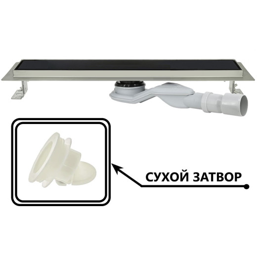 Душевой трап Laguna 500 мм Чёрное стекло