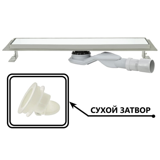 Душевой трап Laguna 700 мм  Белое  стекло