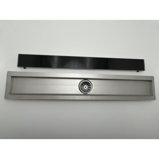 Душевой трап Laguna 800 мм  Чёрное стекло