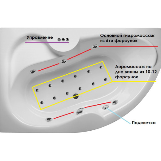 Ванна акриловая Vayer Azalia L 160x105
