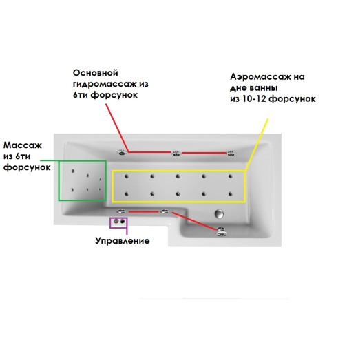 Ванна акриловая Vayer Options 165х85/70 R