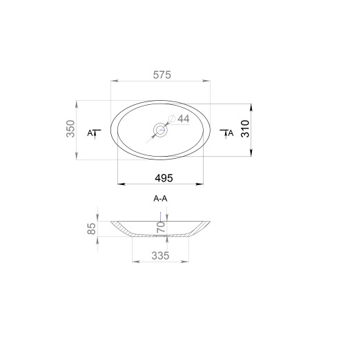 Раковина накладная CALLISTA 102 S-Stone Матовое
