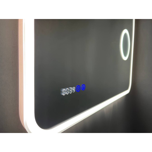 Зеркало Relisan CONSTANCE 1000х700 с подсветкой, увеличительным зеркалом и часами