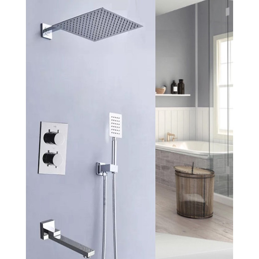 Weber Встраиваемый душевой комплект  с термостатом 3 режима TVZ-0806 Хром