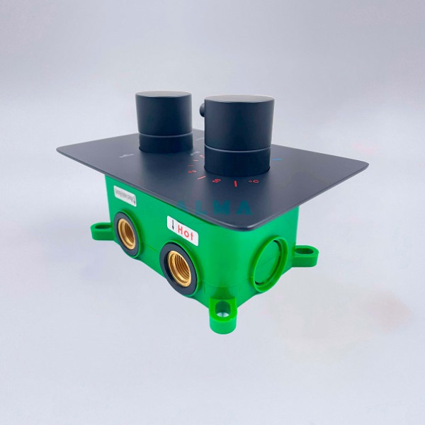 Weber Встраиваемый душевой комплект с термостатом 3 режима TVZ-0808 Чёрный