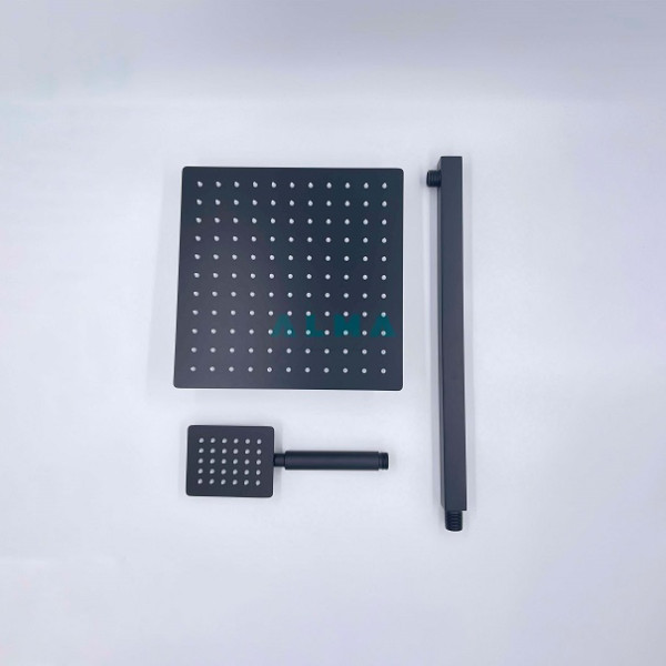 Weber Встраиваемый душевой комплект с термостатом 3 режима TVZ-0808 Чёрный