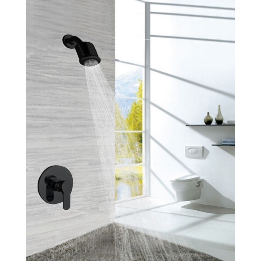 Bartin Встраиваемый душевой комплект со смесителем 1 режим TVZ-0895 Чёрный