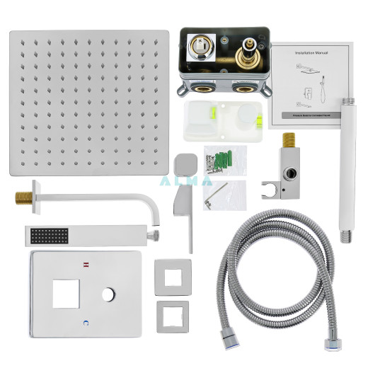 Liros Встраиваемый душевой комплект со смесителем 3 режима TVZ-0876 Хром